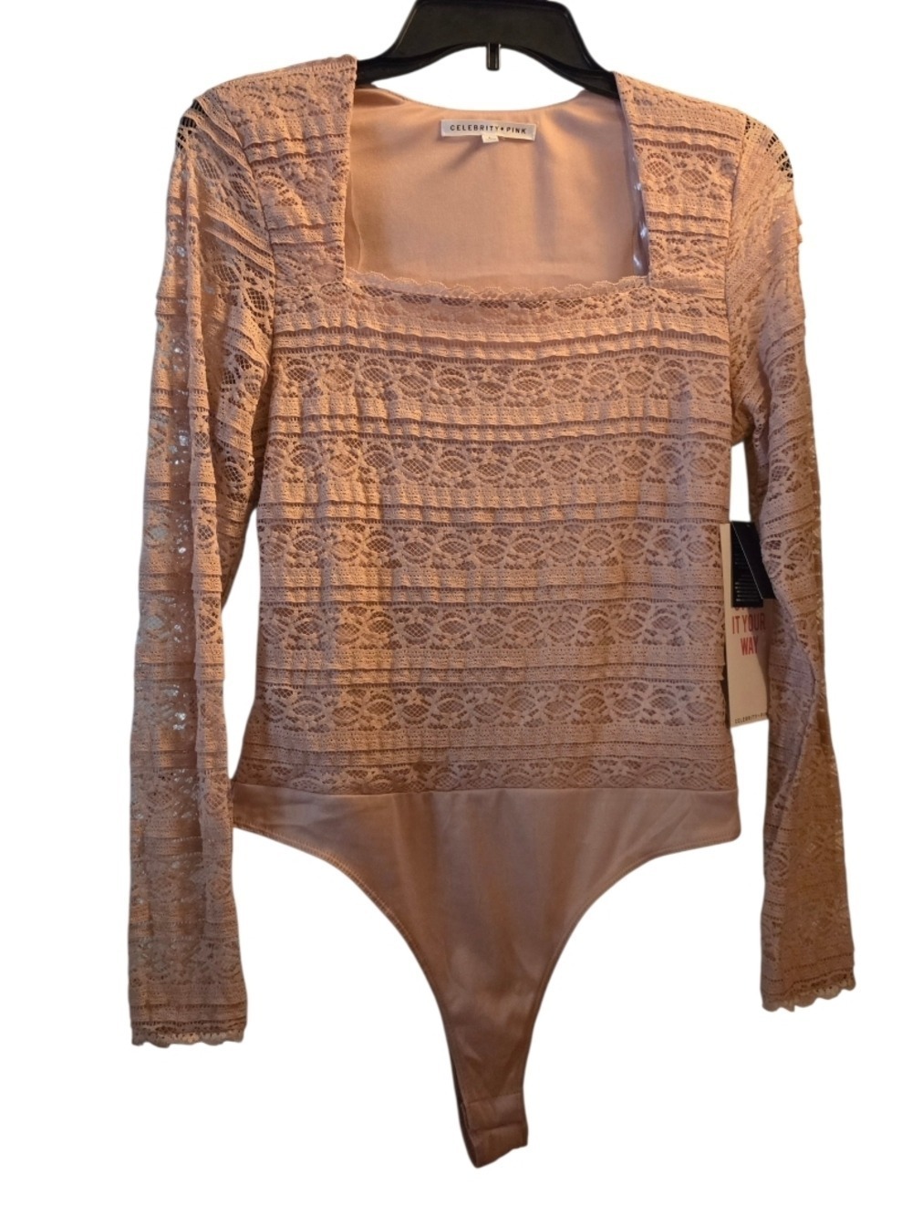 Celebrity Pink Mauve Long Sleeve Bodysuit Large